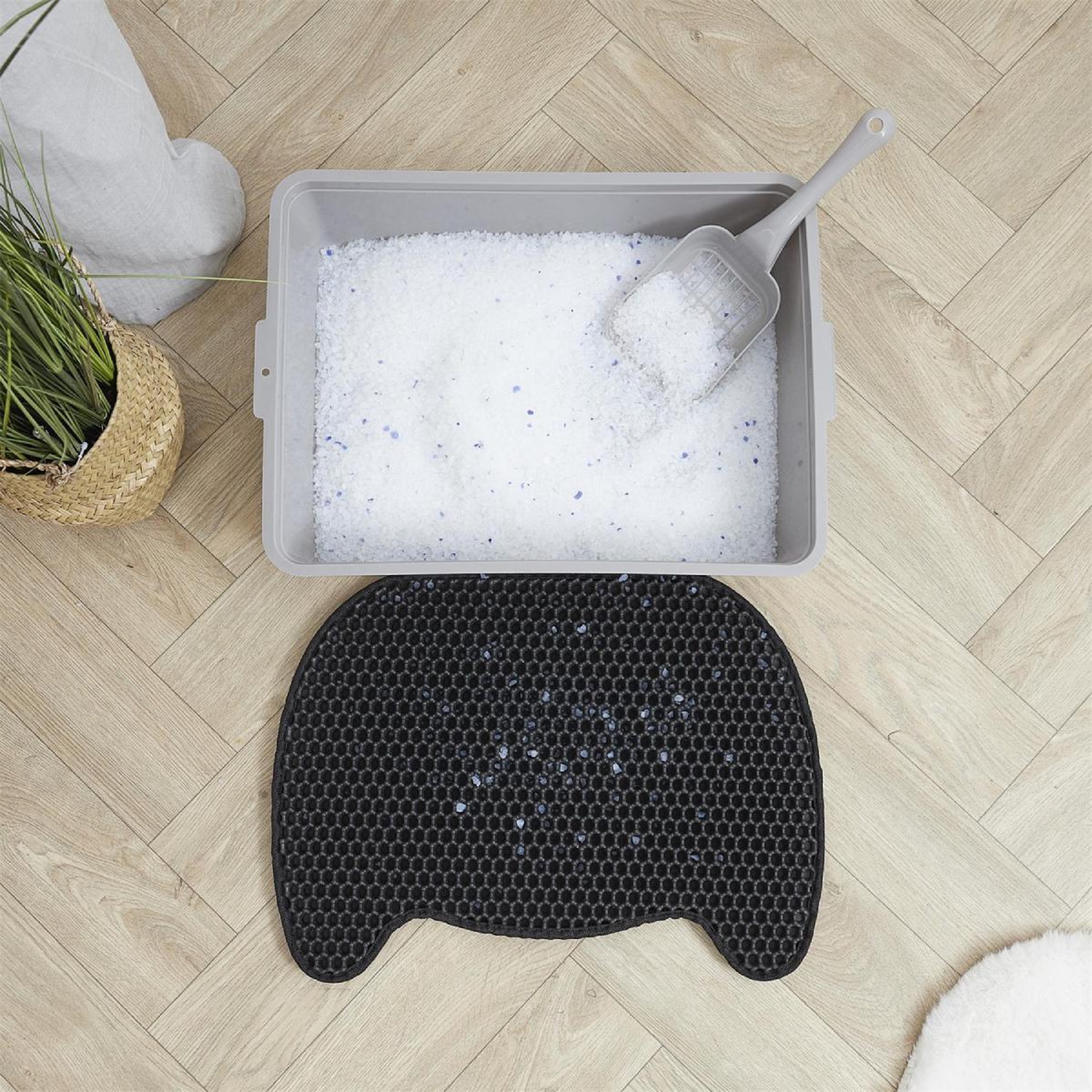 Voir la diapositive 5 : The concept Factory Tapis pour Litière  Chat  50cm Noir