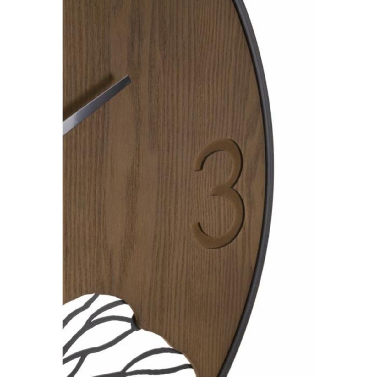 Paris Prix Horloge Murale Design  Leaf  60cm Marron & Noir