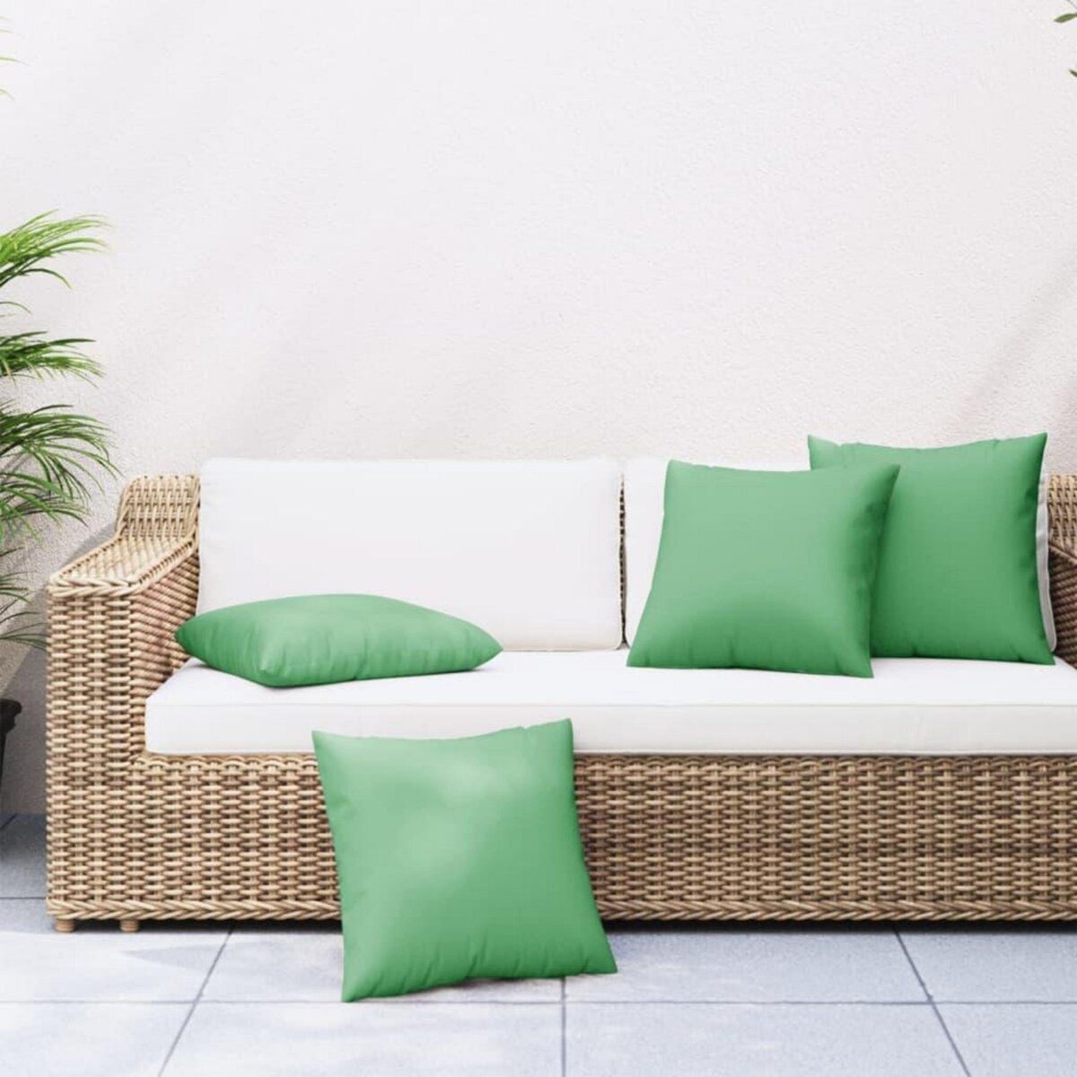 VIDAXL Coussins de canape lot de 4 vert 60x60 cm tissu
