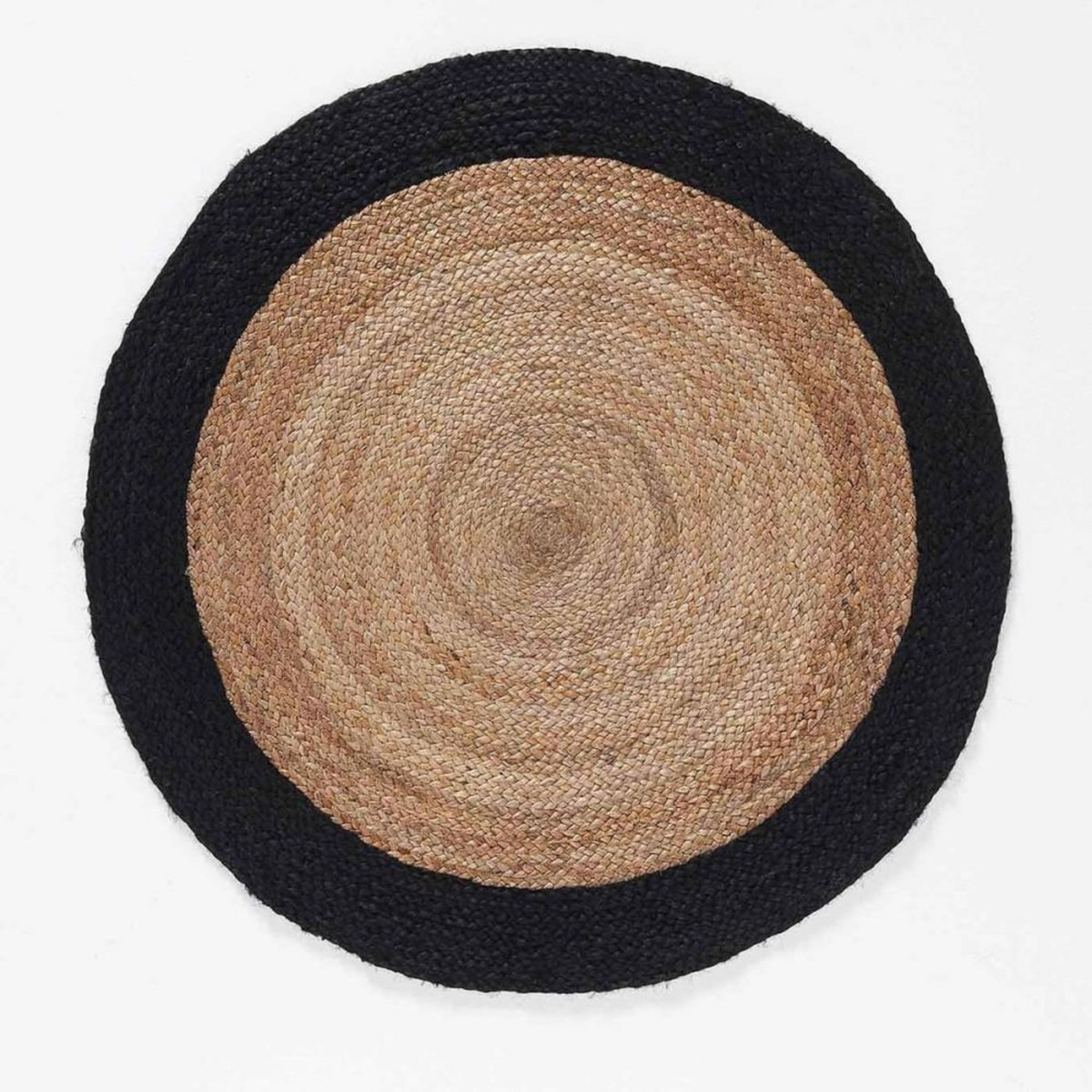 Douceur d'Intérieur Tapis rond 90 cm jute Salem noir
