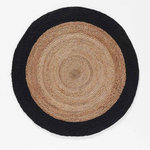 Douceur d'Intérieur Tapis rond 90 cm jute Salem noir