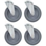 VIDAXL 4 pcs Roulettes pivotantes a trou de boulon 125 mm
