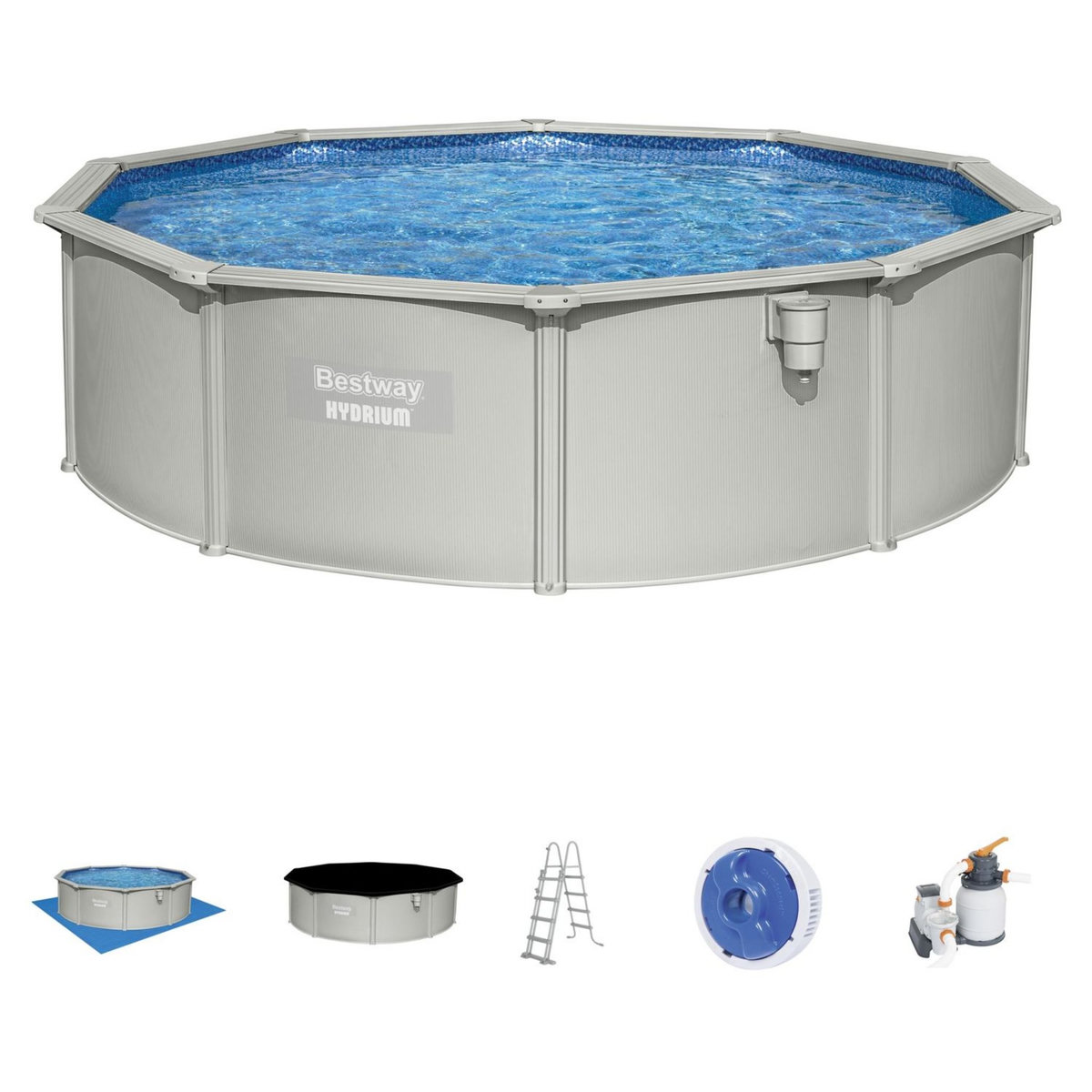 BESTWAY Piscine hors sol acier ronde - 4,6 x 1,20 m -  HYDRIUM