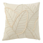 Paris Prix Coussin Déco Feuilles  Lara  43x43cm Blanc