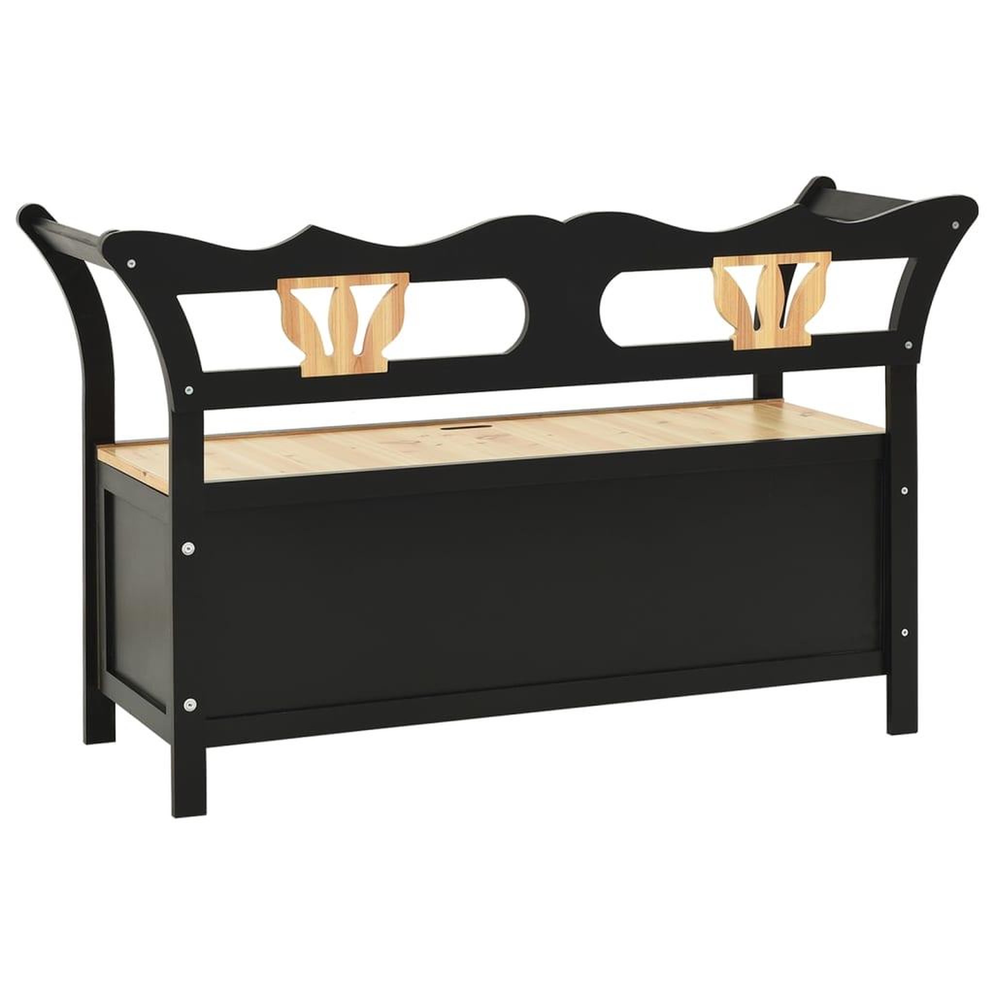 Voir la diapositive 5 : VIDAXL Banc Noir 107x45x75,5 cm Bois de sapin solide