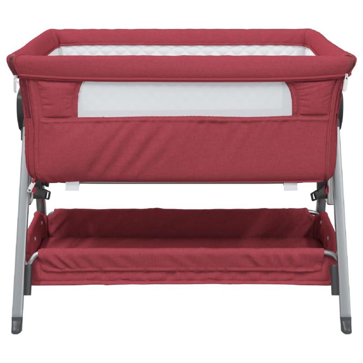VIDAXL Lit pour bebe avec matelas Rouge Tissu de lin