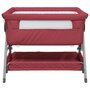 Voir la diapositive 3 : VIDAXL Lit pour bebe avec matelas Rouge Tissu de lin
