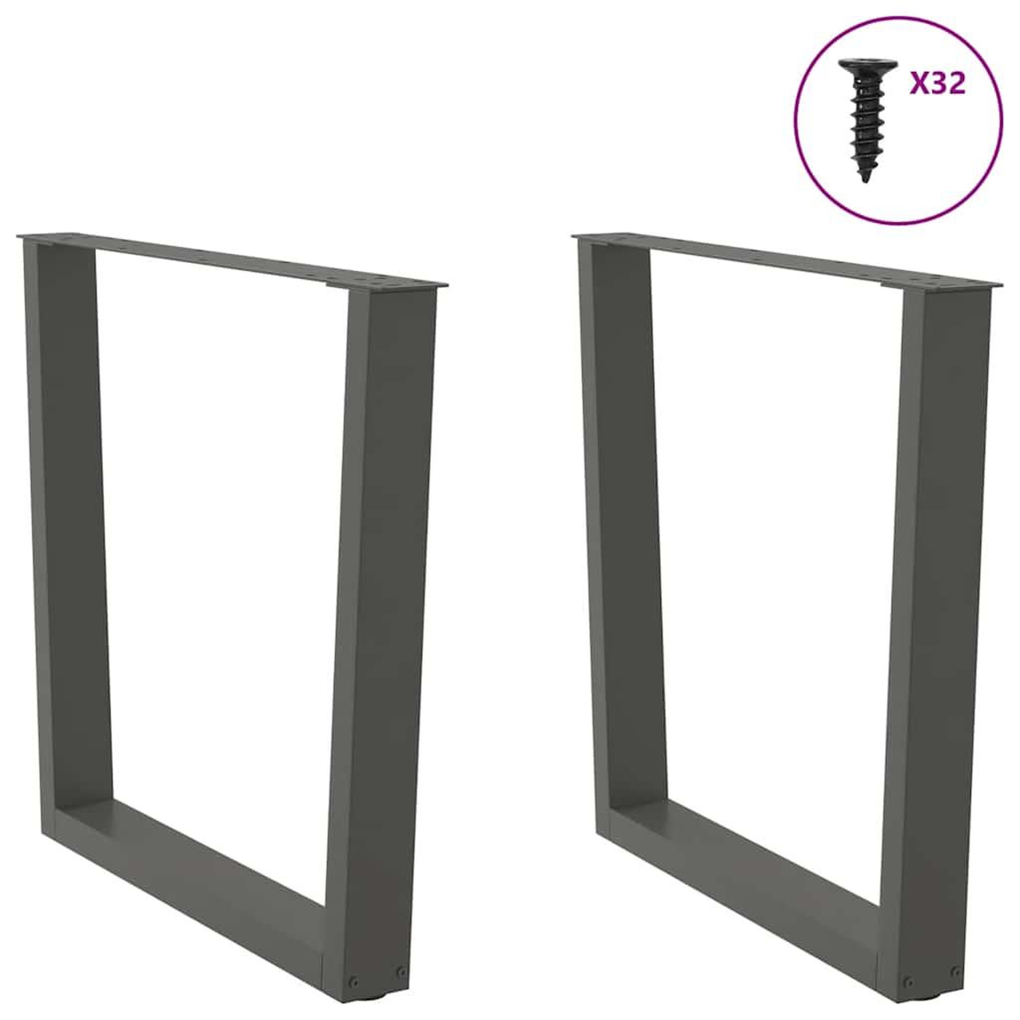 Voir la diapositive 3 : VIDAXL Pieds de table a manger forme de V 2 pcs 90x(72-73,3) cm acier