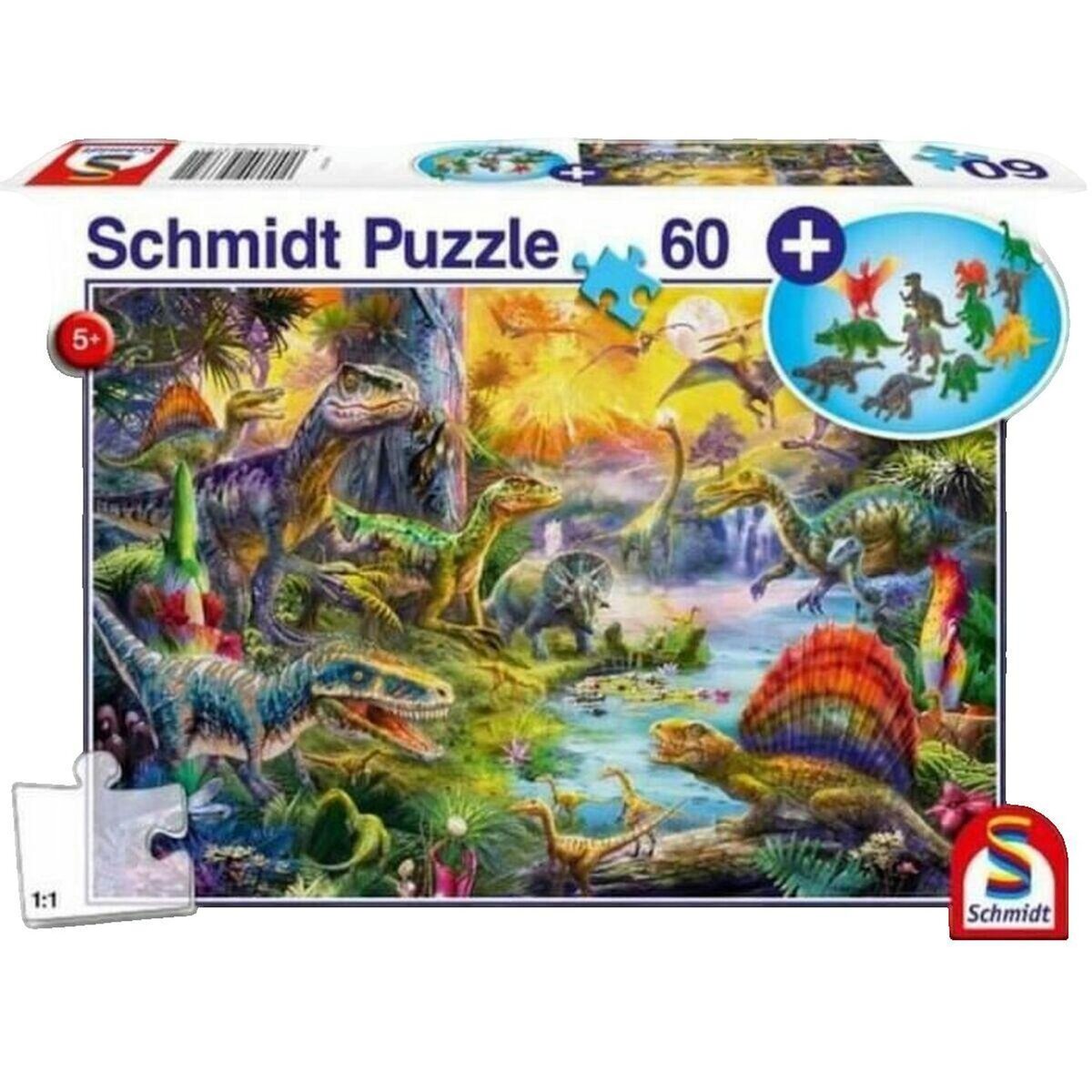 Schmidt Spiele Puzzle éducatif schmidt-spiele 60 pièces avec dinosaures