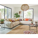 LISA DESIGN Garance - canapé modulable d'angle droit - 6 places - en velours côtelé. Coloris disponibles : Beige, Orange, Bleu, Gris, Vert