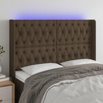 VIDAXL Tete de lit a LED Marron fonce 163x16x118/128 cm Tissu