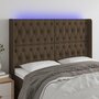 Voir la diapositive 1 : VIDAXL Tete de lit a LED Marron fonce 163x16x118/128 cm Tissu