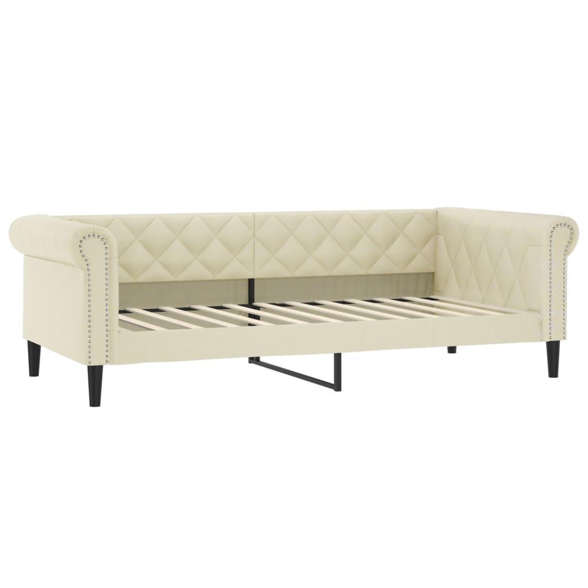 Voir la diapositive 2 : VIDAXL Lit de jour creme 100x200 cm similicuir