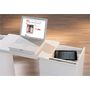 Voir la diapositive 7 : BUREAU droit gain de place 1 portes 3 tiroirs L66/121 cm LAPTOP