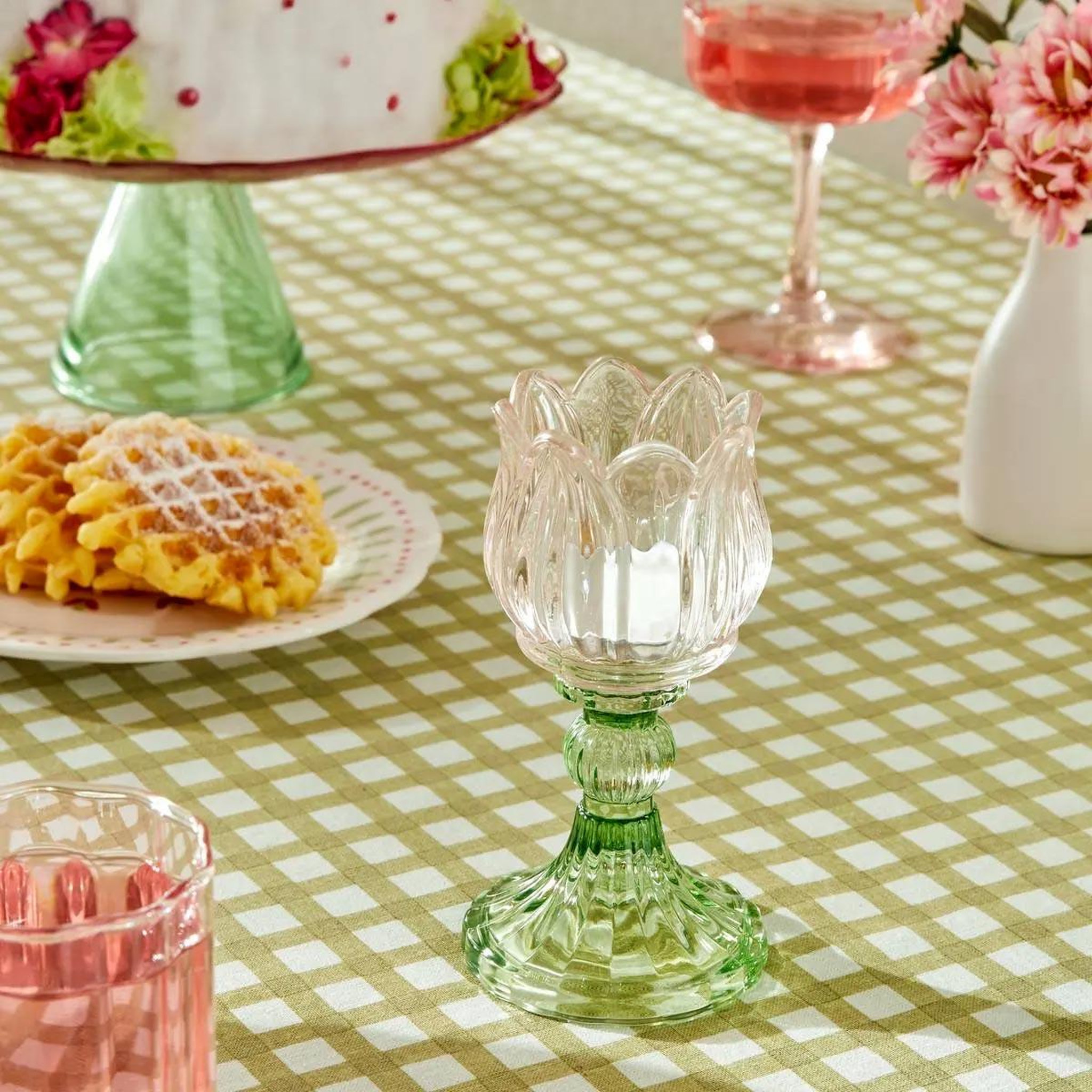 Voir la diapositive 5 : ATMOSPHERA Lot de 2 photophores design  fleur de rose  17cm multicolore