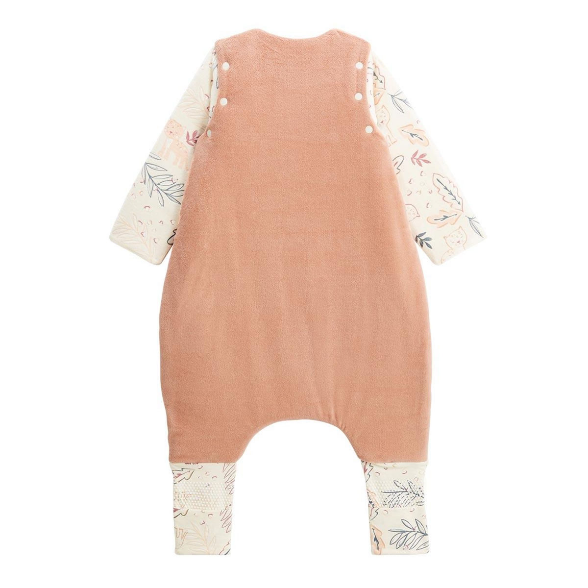 Petit Béguin Turbulette d'hiver en velours avec pieds retroussables et manches amovibles Matcha