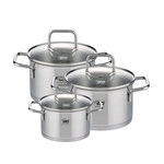 ELO Set de 3 faitouts 12 cm 16 cm et 20 cm avec couvercles en verre Elo Citrin