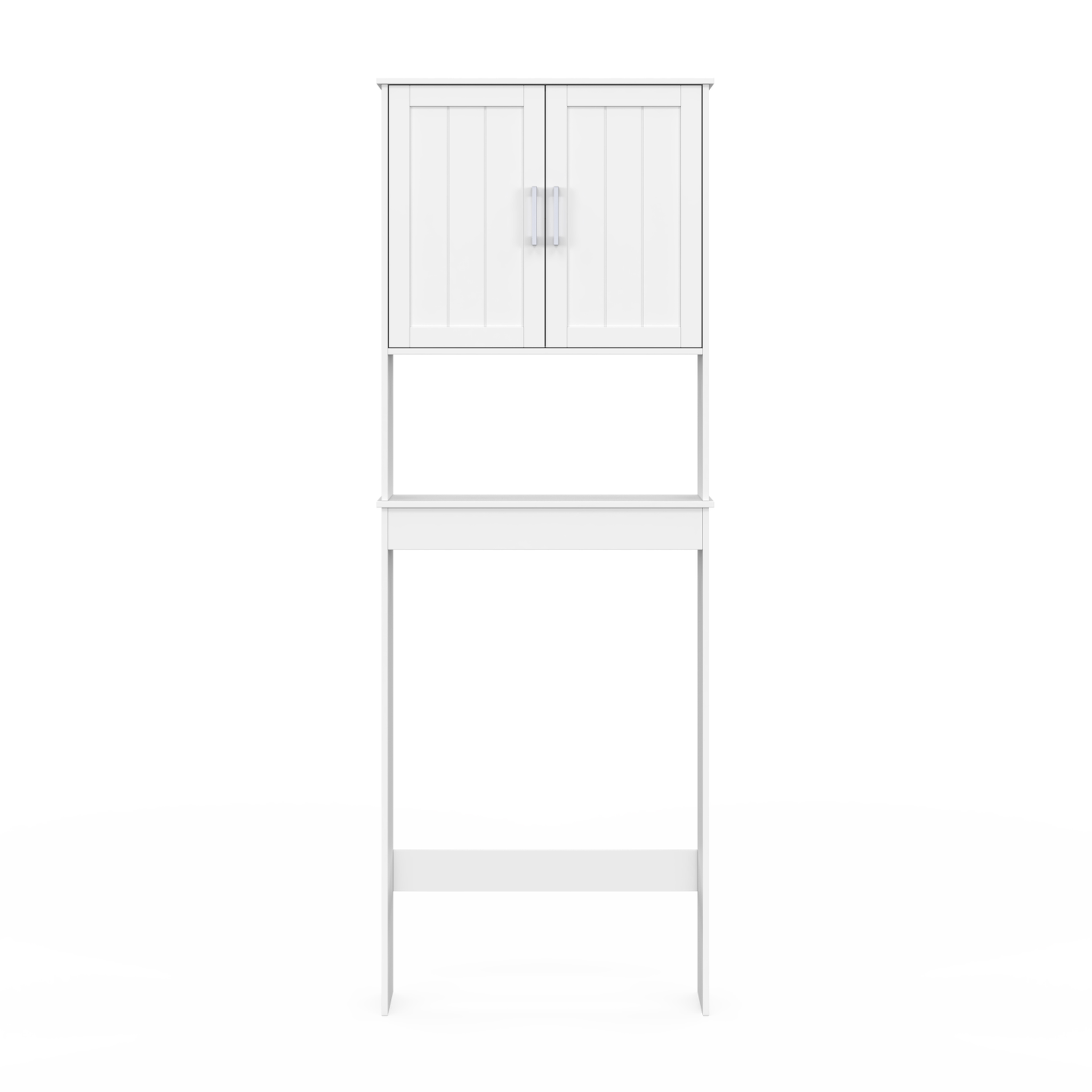Voir la diapositive 3 : ID MARKET Meuble étagère dessus wc waldo placard bois blanc