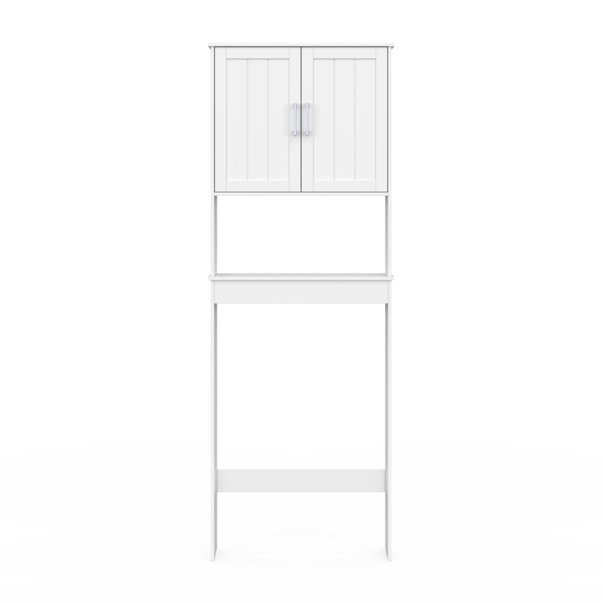 ID MARKET Meuble étagère dessus WC WALDO placard bois blanc