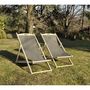 Voir la diapositive 2 : ITALIADOC Lot de 2 transats pliants multipositions gris BETTY