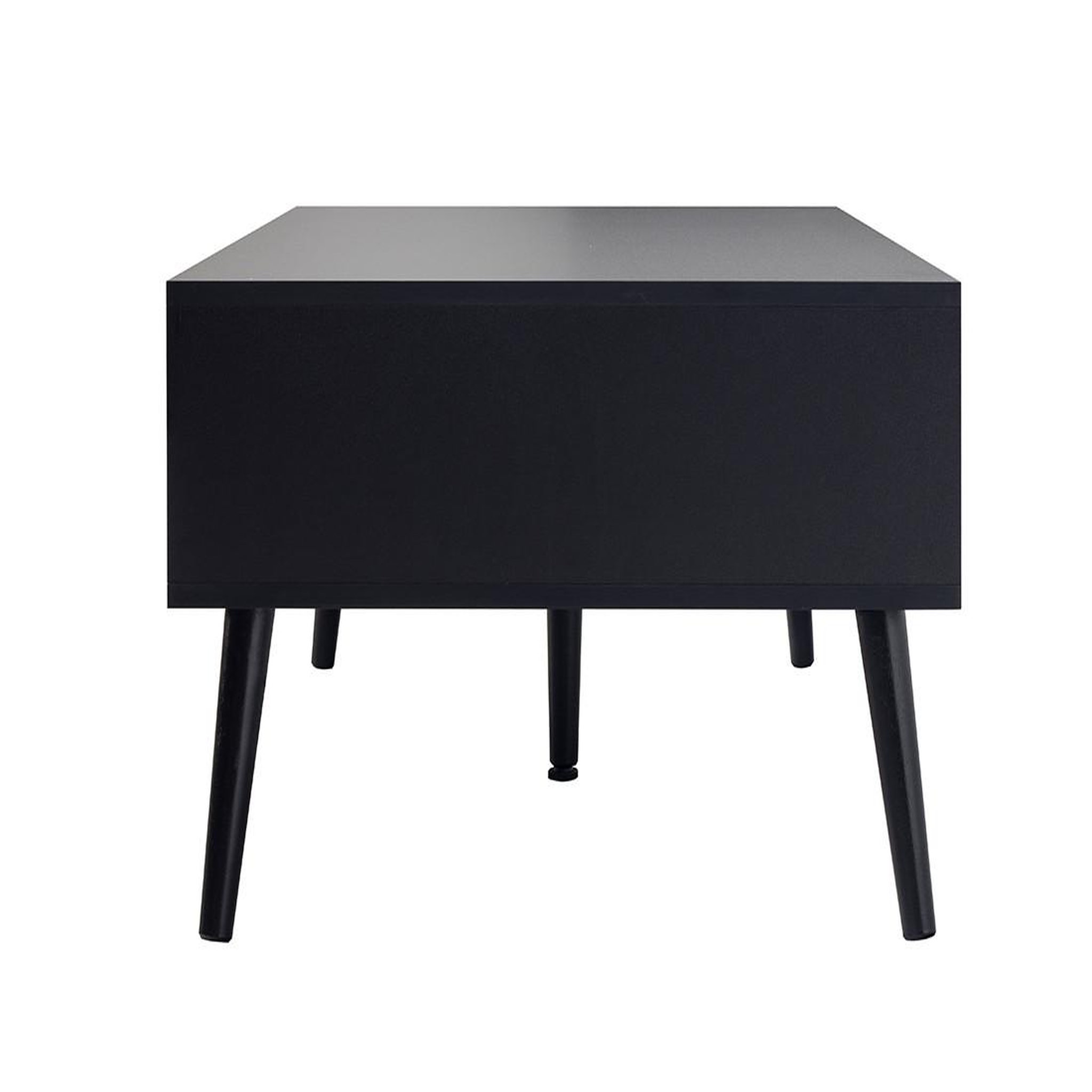 Voir la diapositive 6 : BEST MOBILIER Goto - table basse - noir et cannage - 1 tiroir et 1 niche - 110 cm