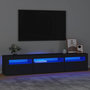 Voir la diapositive 1 : VIDAXL Meuble TV avec lumieres LED Noir 195x35x40 cm