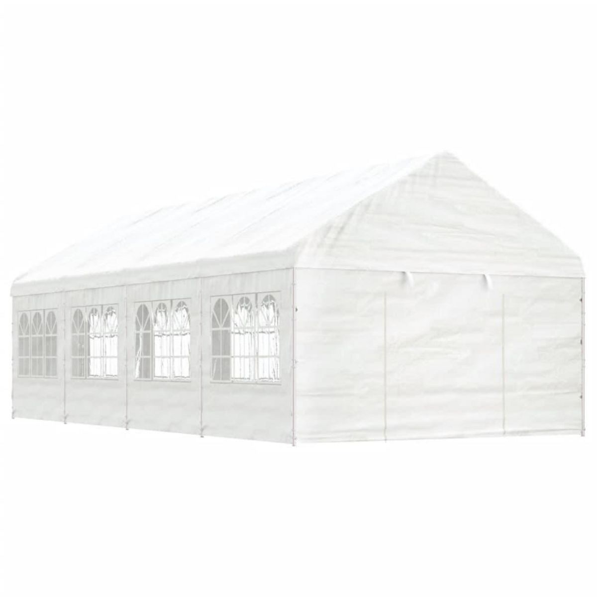 VIDAXL Belvedere avec toit blanc 8,92x4,08x3,22 m polyethylene