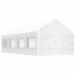 VIDAXL Belvedere avec toit blanc 8,92x4,08x3,22 m polyethylene