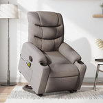 VIDAXL Fauteuil inclinable de massage Taupe Tissu