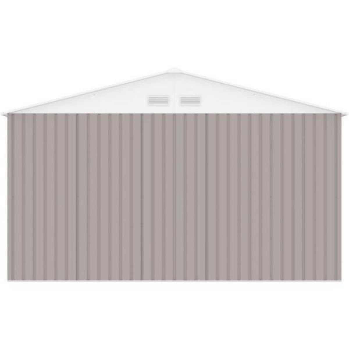 MARKET24 NEPTUNE Abri de jardin en métal 12,99 m² - 340 x 382 x 210 cm - Kit d'ancrage inclus, 2 portes coulissantes - Taupe