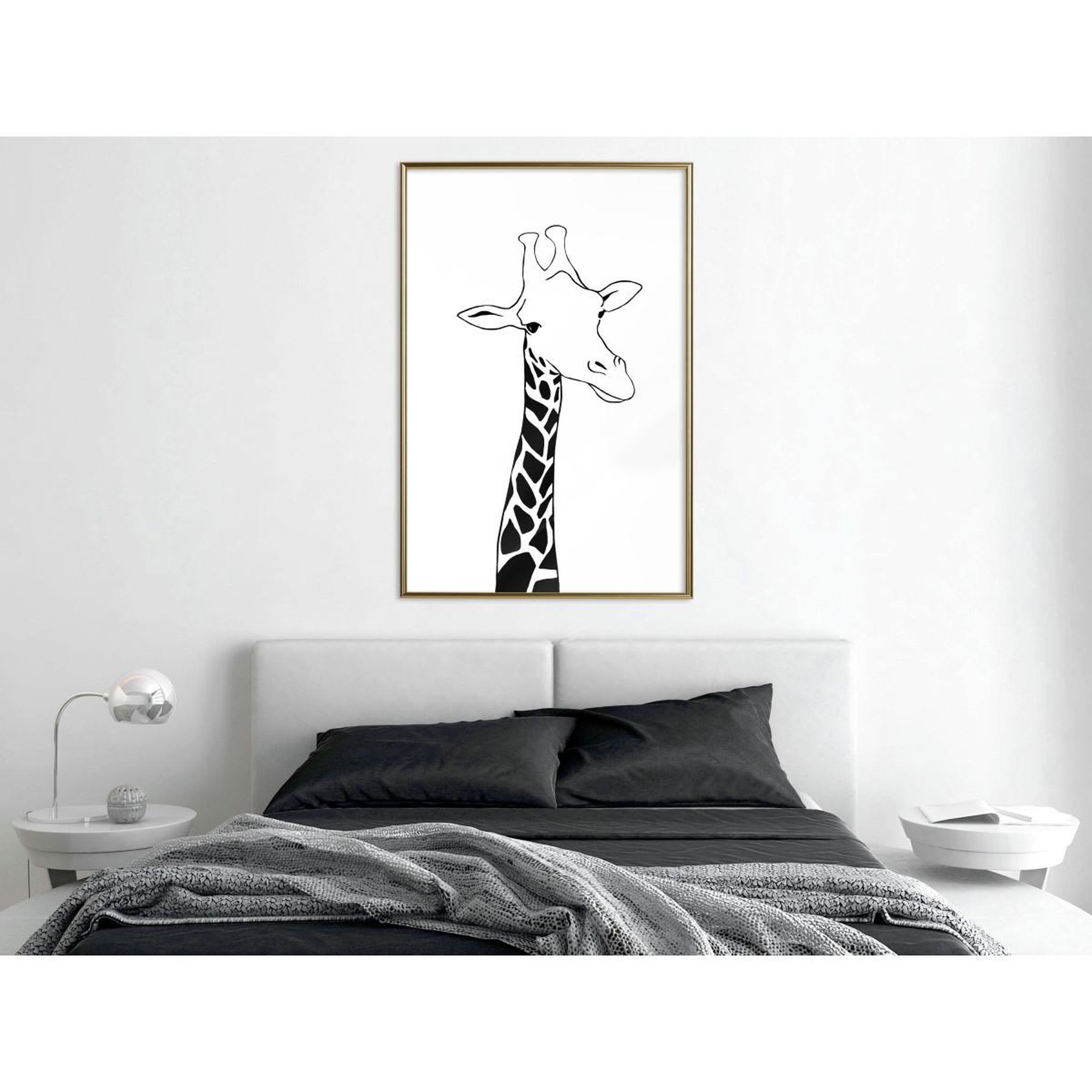 Voir la diapositive 2 : Paris Prix Affiche Murale Encadrée  Black and White Giraffe