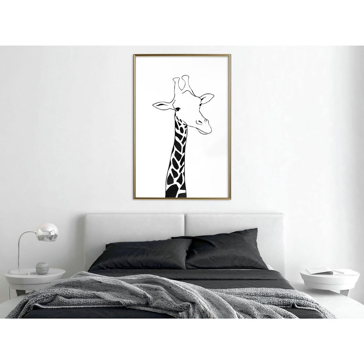 Paris Prix Affiche Murale Encadrée  Black and White Giraffe