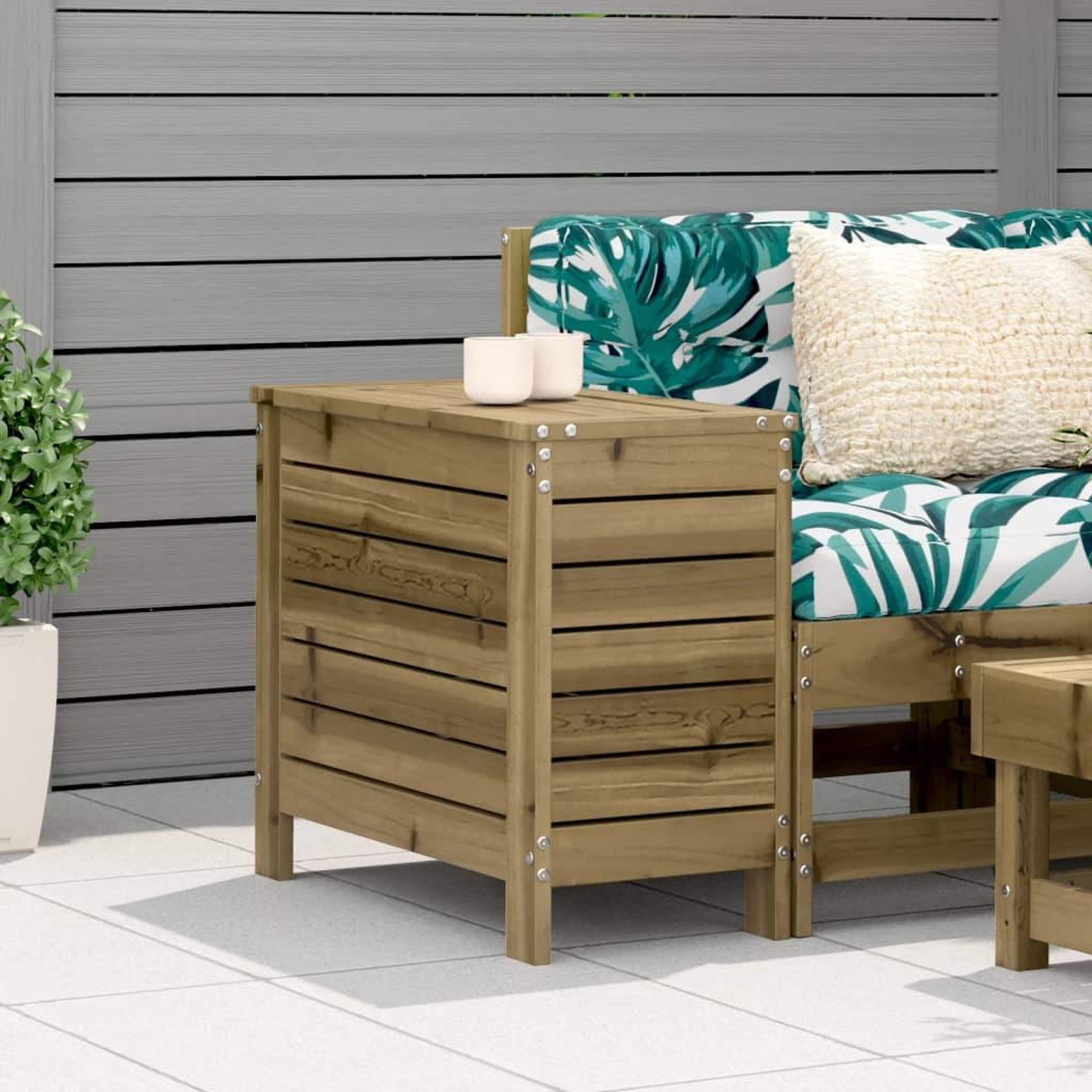 Voir la diapositive 3 : VIDAXL Repose-pied de jardin 62x31,5x52 cm bois de pin impregne