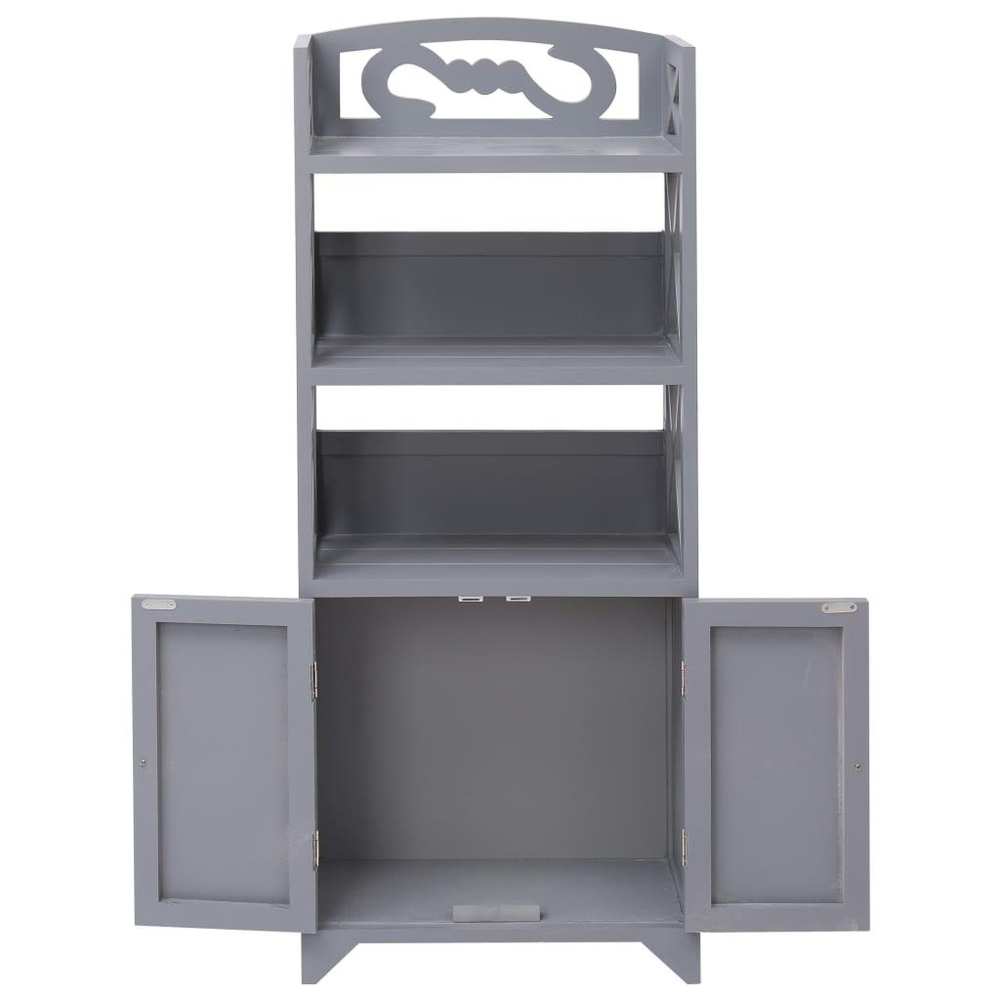 Voir la diapositive 3 : VIDAXL Armoire de salle de bain Gris 46x24x116 cm Bois de Paulownia