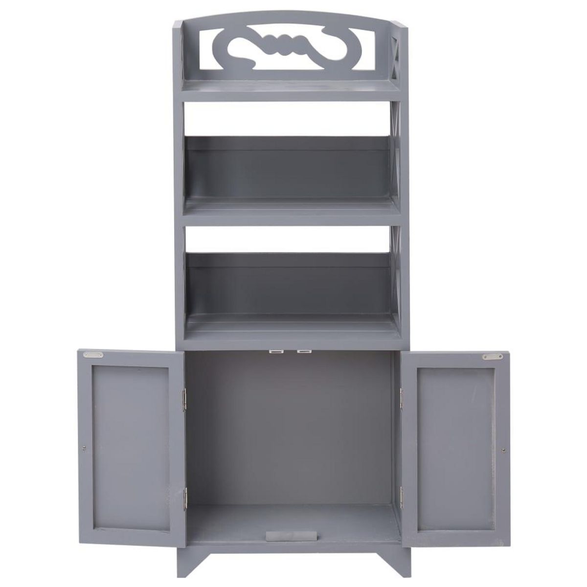 VIDAXL Armoire de salle de bain Gris 46x24x116 cm Bois de Paulownia