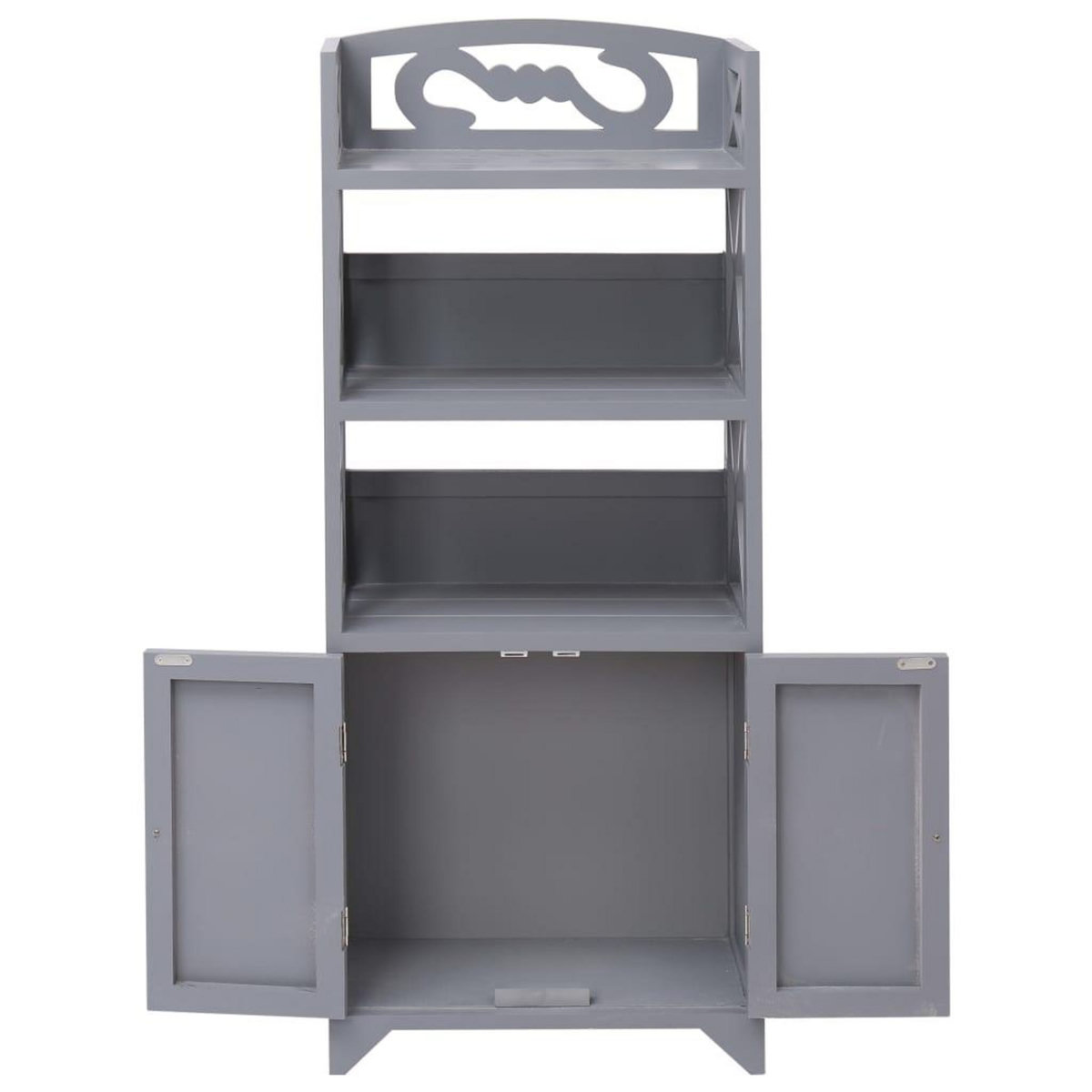 VIDAXL Armoire de salle de bain Gris 46x24x116 cm Bois de Paulownia