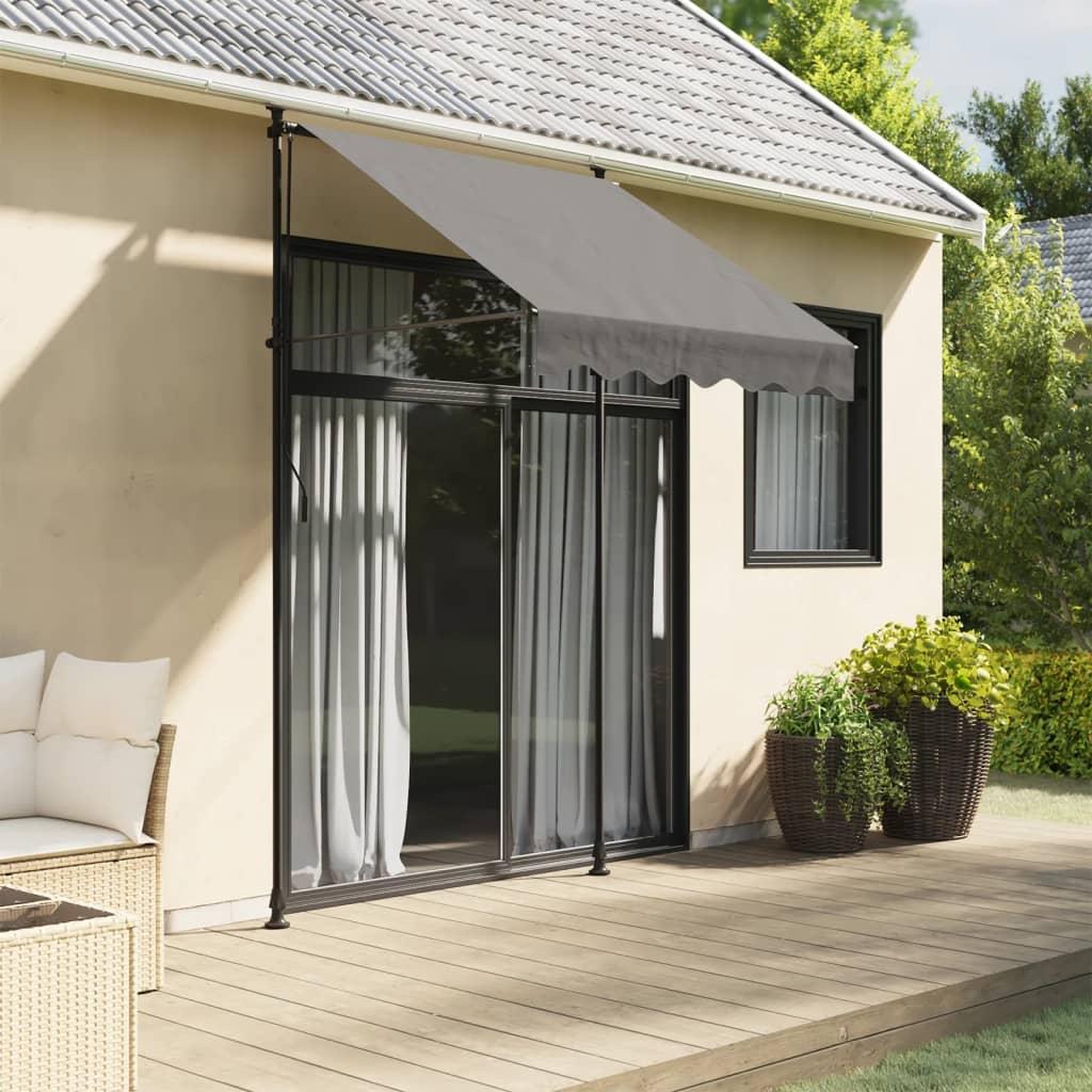 VIDAXL Auvent retractable anthracite 150x150 m tissu et acier
