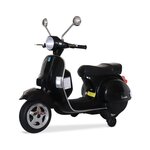  Vespa PX150, scooter électrique pour enfants 12V 4.5Ah, 1 place avec autoradio. Coloris disponibles : Rose, Rouge, Noir