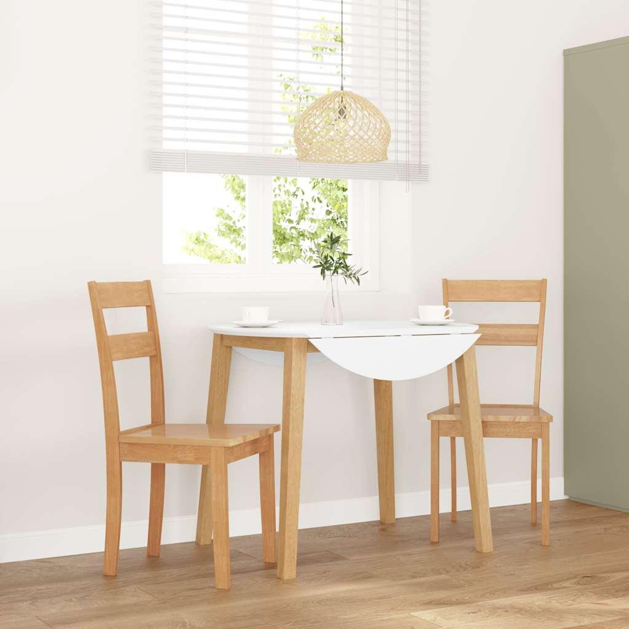 VIDAXL Chaises a manger 2 pcs bois massif naturel caoutchouc
