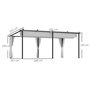 Voir la diapositive 3 : OUTSUNNY Pergola coulissante rétractable 3 x 6 m 4 rideaux latéraux amovibles alu métal toile gris