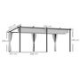 Voir la diapositive 3 : OUTSUNNY Pergola coulissante rétractable 3 x 6 m 4 rideaux latéraux amovibles alu métal toile gris