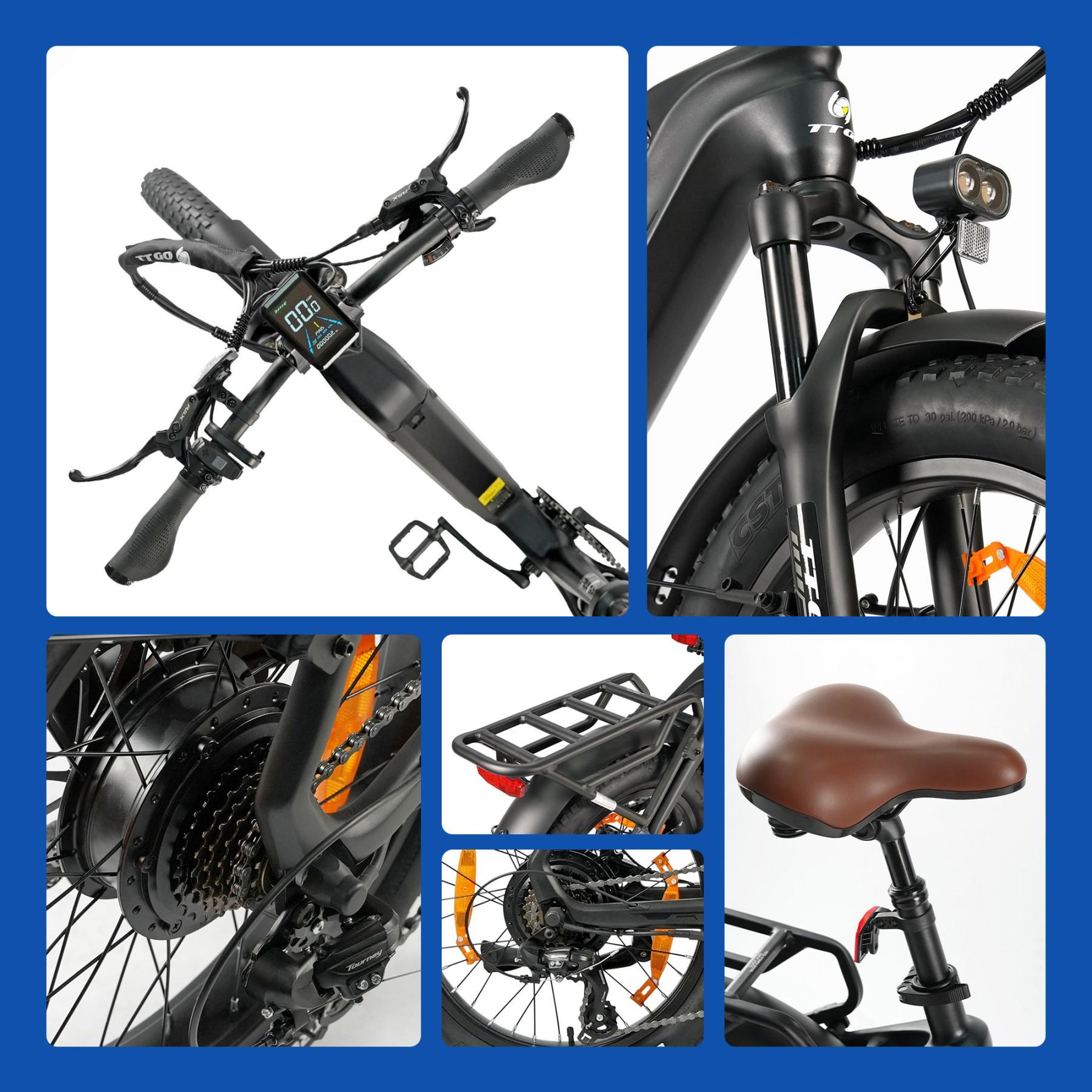 Voir la diapositive 5 : TTGO Vélo électrique TTGO F8 en fibre de carbone, autonomie de 110 km
