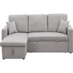 Habitat et Jardin Canapé d'angle convertible/ réversible avec coffre  Alain  - 3 places - Gris clair