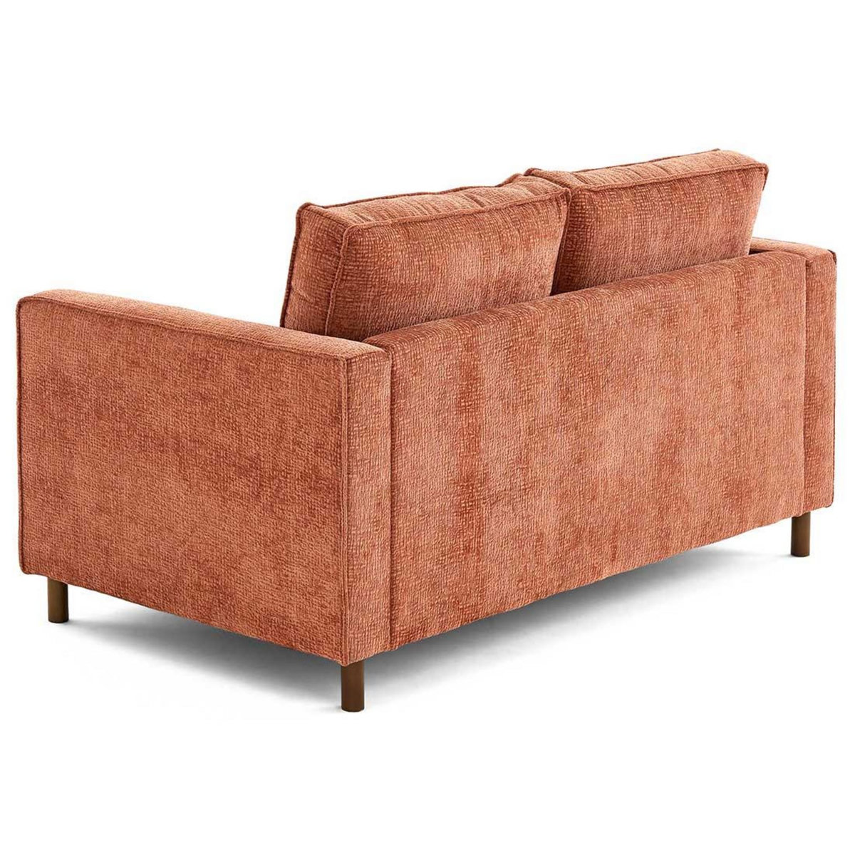 LISA DESIGN Jake - canapé droit 2 places en tissu velours relief - pieds en bois foncé