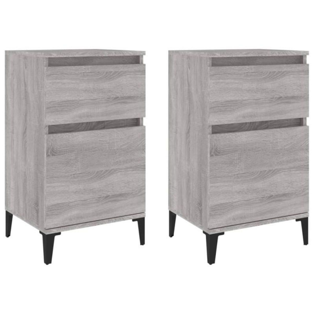 VIDAXL Tables de chevet 2 pcs sonoma gris 40x35x70 cm