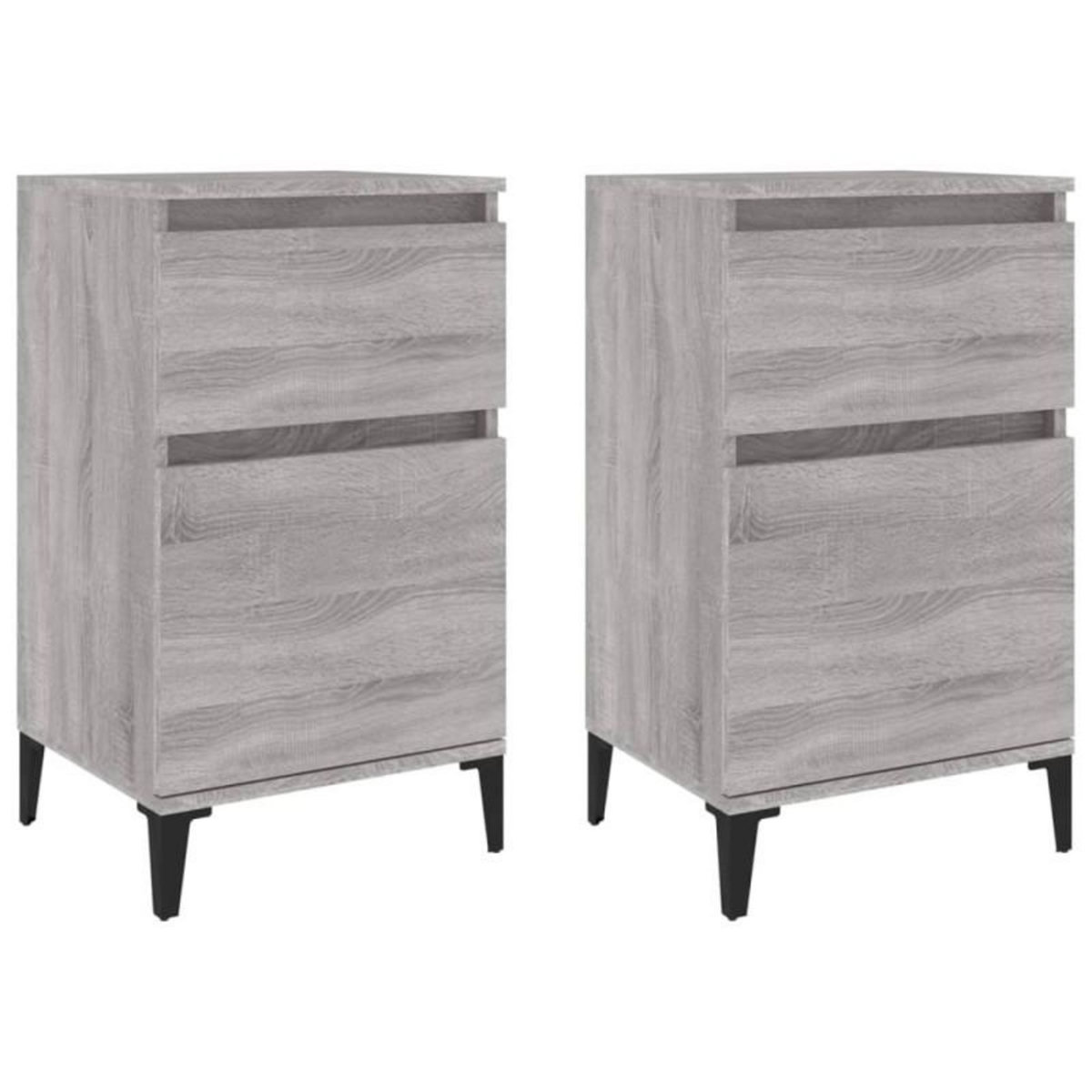 VIDAXL Tables de chevet 2 pcs sonoma gris 40x35x70 cm