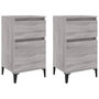 Voir la diapositive 2 : VIDAXL Tables de chevet 2 pcs sonoma gris 40x35x70 cm