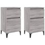 Voir la diapositive 2 : VIDAXL Tables de chevet 2 pcs sonoma gris 40x35x70 cm