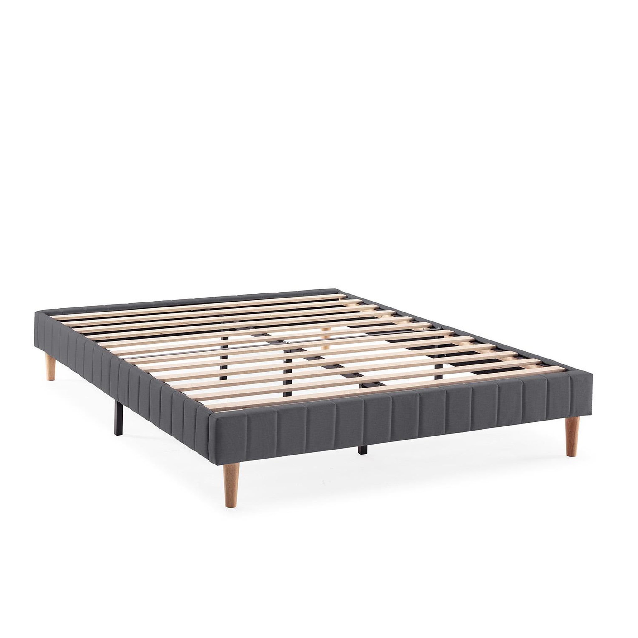 VS VENTA-STOCK Base rembourrée Eris 150x190 cm Gris foncé