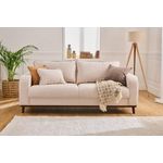 LISA DESIGN Albane - canapé 3 places - en velours côtelé. Coloris disponibles : Beige, Vert, Gris, Orange, Bleu